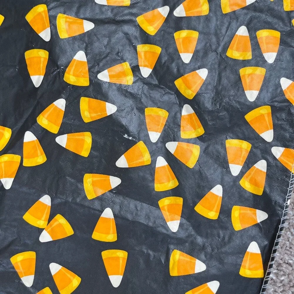 Halloween Candy Corn  Seasonal Plastic Coated Round Tablecloth 60